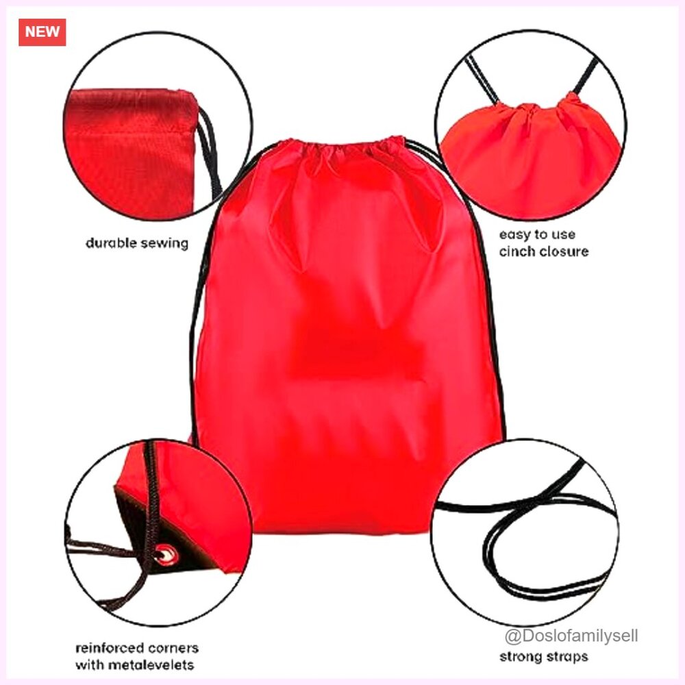 Polyester Drawstring Backpack Bulk 20 Pack Gym Sp… - image 3